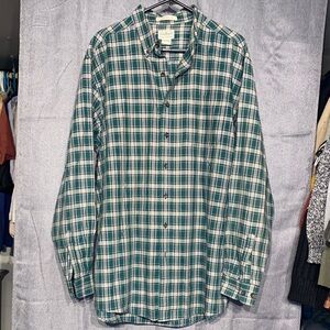 L.L. Bean Green Plaid Men's Shirt